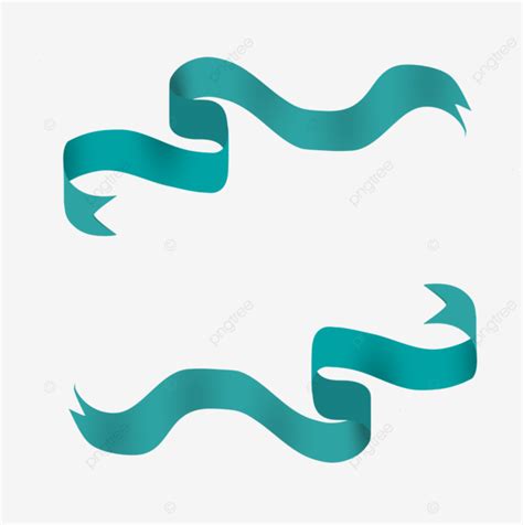 Tosca Turquoise Wavy Ribbon Teal Blue Turquoise Ribbon PNG And