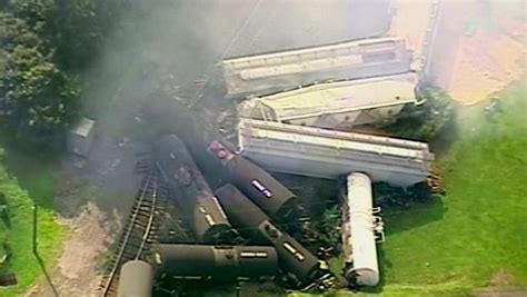 Town Evacuated After Freight Train Derails Catches Fire