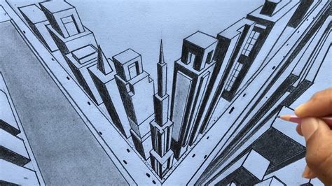 How To Draw A City Using 3 Point Perspective Step By Steps Youtube