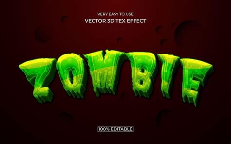 Premium Vector Zombie 3d Editable Text Effect Design