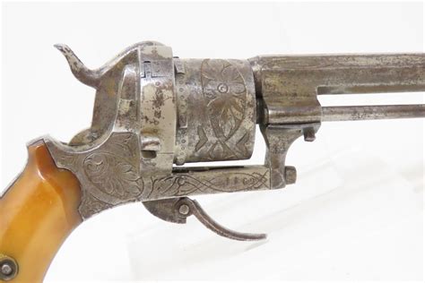 Engraved Belgian Folding Trigger Pinfire Revolver 122821 C