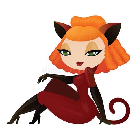 Pretty Girl In A Cat Costume Stock Vector Illustration Of Catsuit