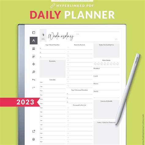 Remarkable 2 Templates All In One Planner 2023 Daily Etsy