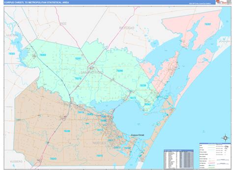 Corpus Christi Metro Area Tx Zip Code Maps Color Cast