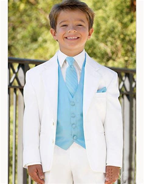 2019 Custom White Boy Suits Two Button Boy Tuxedos Notched Lapel