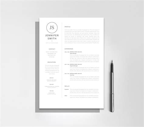 Classic Resume Template 120060 Ms Word Pages Grey Resumeway
