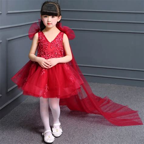 Dress Little Princess Toddler Kids Clothes 2017 Children Dresses Red
