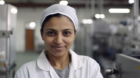 Premium Photo A Smiling Indian Female Electronic Factory Worker