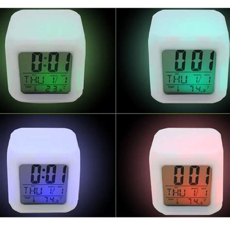 Multi Function 7 Colors Led Changing Digital Alarm Clock Desk