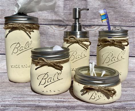 Mason Jar Bathroom Sets Farmhouse Mason Jar Decor Mason Jar
