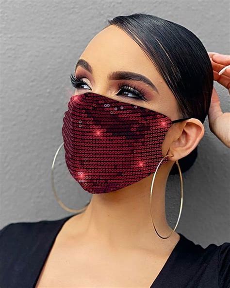 sequin mask today s fashion item in 2020 sequin mask red womens fashion fashion face mask