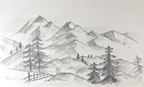 Mountain Landscape Drawing How To Draw Mountains For Beginners