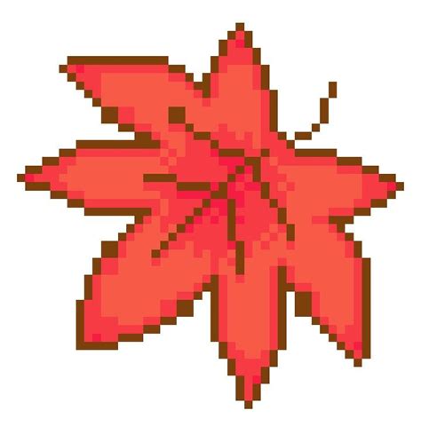 Sandbox Autumn Leaf Pixel Art Pixel Color Pixel