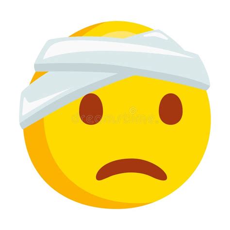 Face With Head Bandage Emoji Icon Illustration Injured Symbol Emoticon