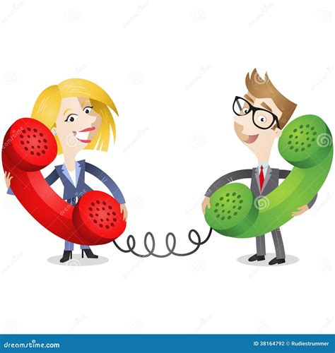 Business Man And Woman Talking On The Phone Stock Vector Illustration