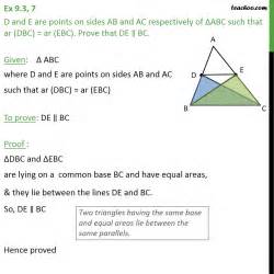 Question 7 D And E Are Points On Sides AB And AC Of ABC