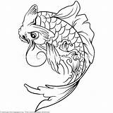 Coloring Fish Koi Pages Getcoloringpages Watermark sketch template