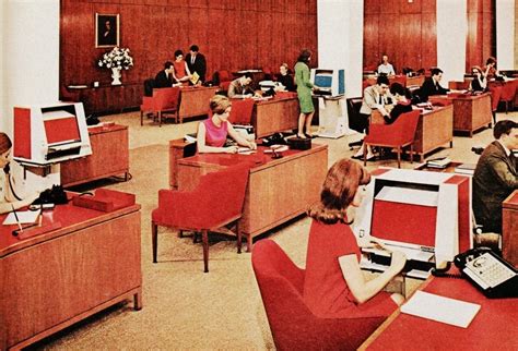 See Old Office Cubicles And Retro Open Plan Office Layouts From The 70s
