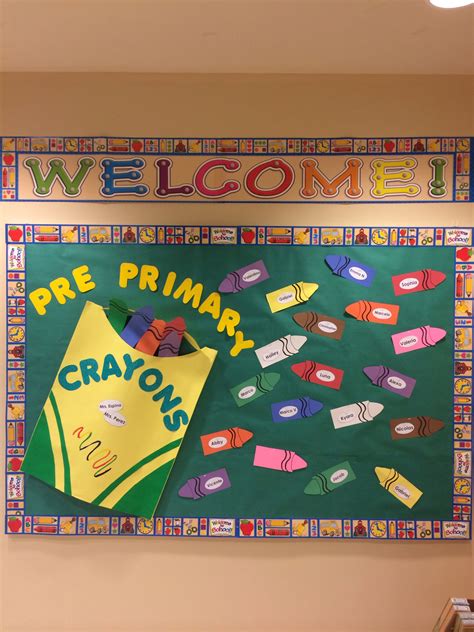 Crayons Welcome Bulletin Board Kindergarten Welcome Bulletin Boards