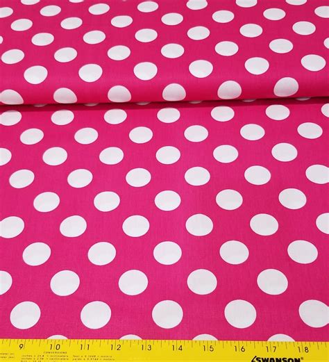 Hot Pink Large Polka Dot Fabric 1 Yard Fabric Finders 100 Etsy
