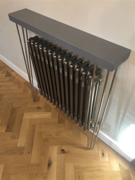 Console Table Radiator Salon Table Grey Wood Top And Etsy Uk