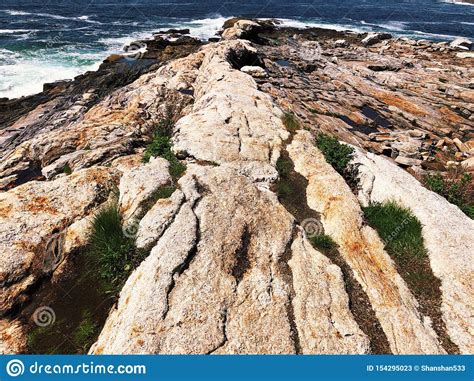 The Pemaquid Point Light Rocks Stock Image Image Of Coast Rock