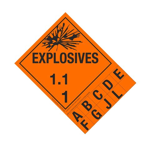 Class 1 Explosives Placard 11 Handy Tab Carlton Industries
