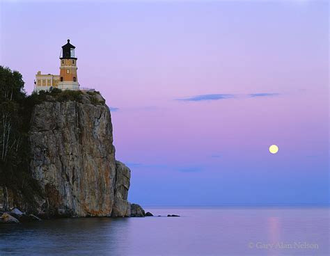 Full Moon Over Split Rock Lighthouse Split Rock Lighthouse State Park