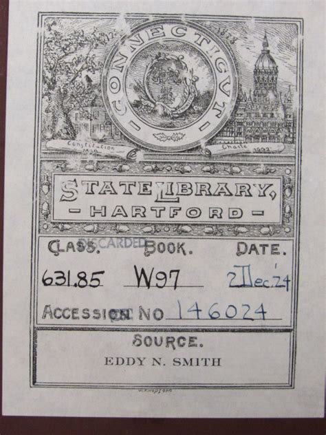 Bookplate of the Connecticut State Library in Hartford, CT ...