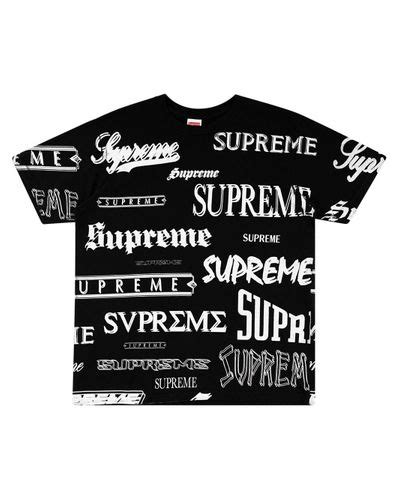 Supreme Cotton Multi Logo T Shirt In Black For Men Lyst