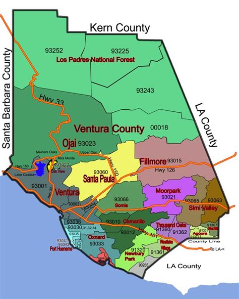 Map Of The Ventura County In California Life Pinterest