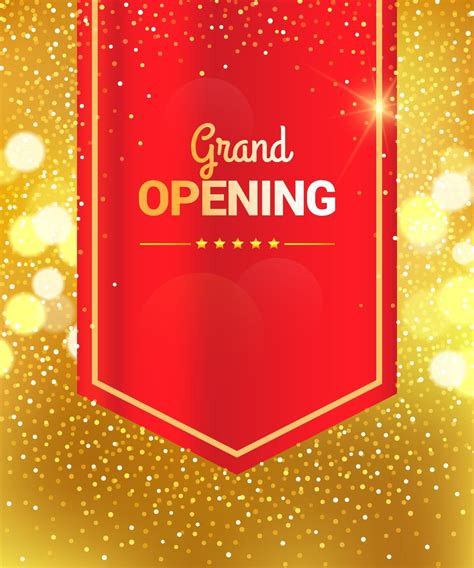 Grand Opening Template Design Falling Red Curtain 2220752 Vector Art