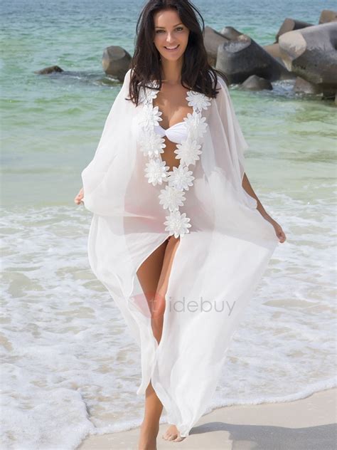 16 march 2020, 2:20 pm. See-Through Chiffon Appliques Long Cover-Up : Tidebuy.com
