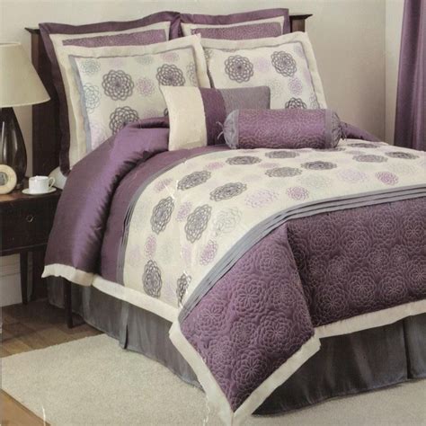 Grey And Purple Bedding Sets Comforter Sets Ivory Comforter Purple