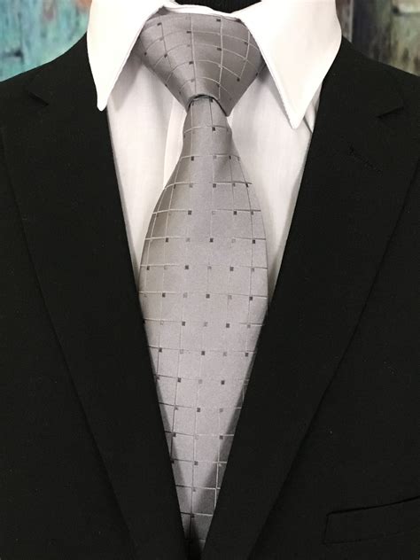 Necktie Silver Mens Silver Ties