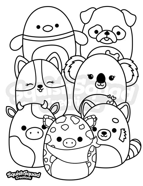 Squishmallow Coloring Page Printable Squishmallow Coloring Etsy