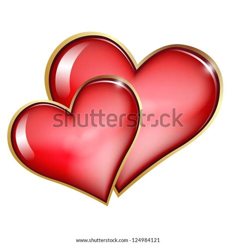Two Hearts Isolated Vector Illustration Stock Vector Royalty Free
