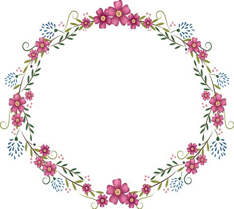 Download Round Flower Frame Png Png Image With No Background