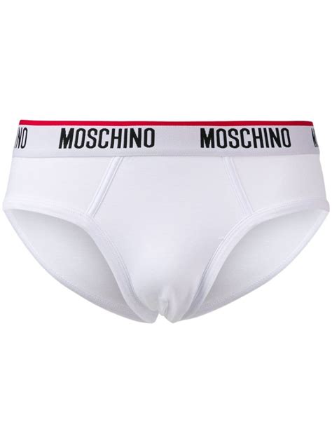 Moschino Set Of 2 Cotton Jersey Slips With Logo In White Modesens Moschino Moschino Logo