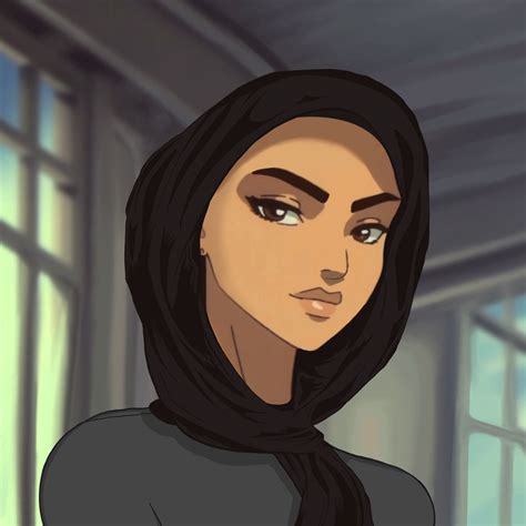 A Woman In A Black Hijab Looking At The Camera