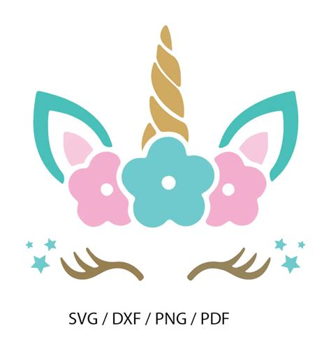 Flower Unicorn Svg Cricut Instant Download Unicorn Png Etsy