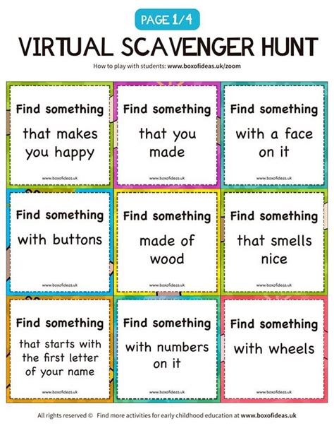 They can be used for a whole range of topics. Fun virtual indoor scavenger hunt ideas for kids and other ...