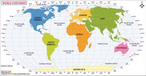 Continents World Political Map Continents Continents And Oceans
