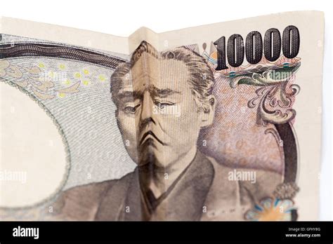 Sad Face On Japanese 10000 Yen Bill Yukichi Fukuzawa Stock Photo Alamy