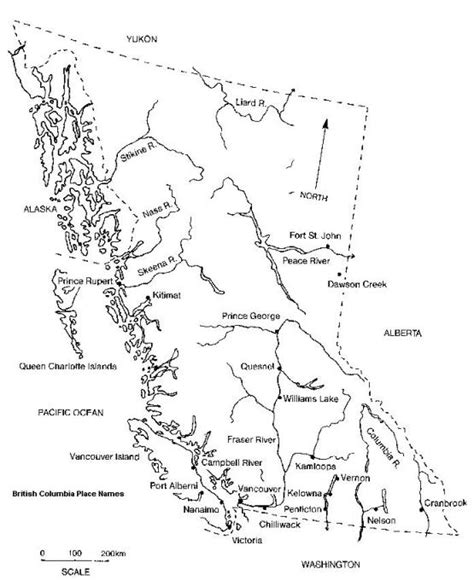 British Columbia Printable Map