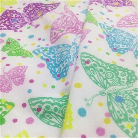 Digital Print Colorful Butterfly Custom Knitted 95 Cotton 5 Spandex