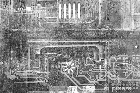 Sticker Abstract Grunge Futuristic Cyber Technology Background Sci Fi