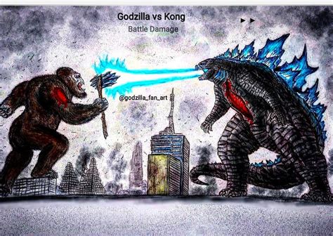 Kong as these mythic adversaries meet in a spectacular battle for the ages, with the fate of the world hanging in the balance. Godzilla VS Kong Battle Damaged explained by ...