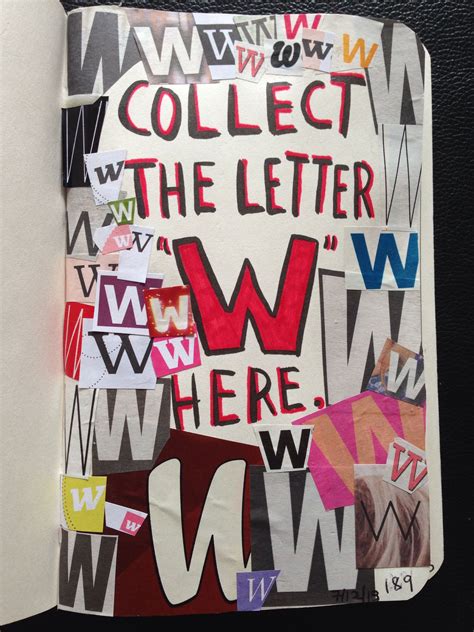 Collect the letter W here | Wreck this journal, Lettering, Book journal