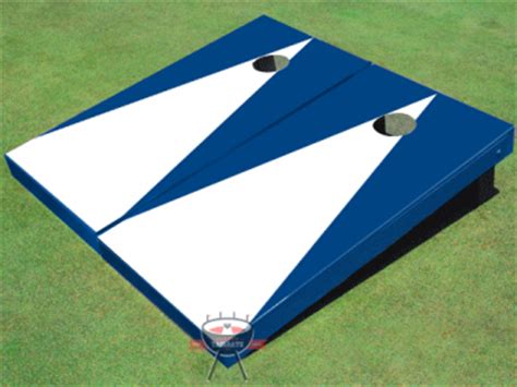 Good fun for all ages. White and Blue Matching Triangle NO Stripe Cornhole Boards ...